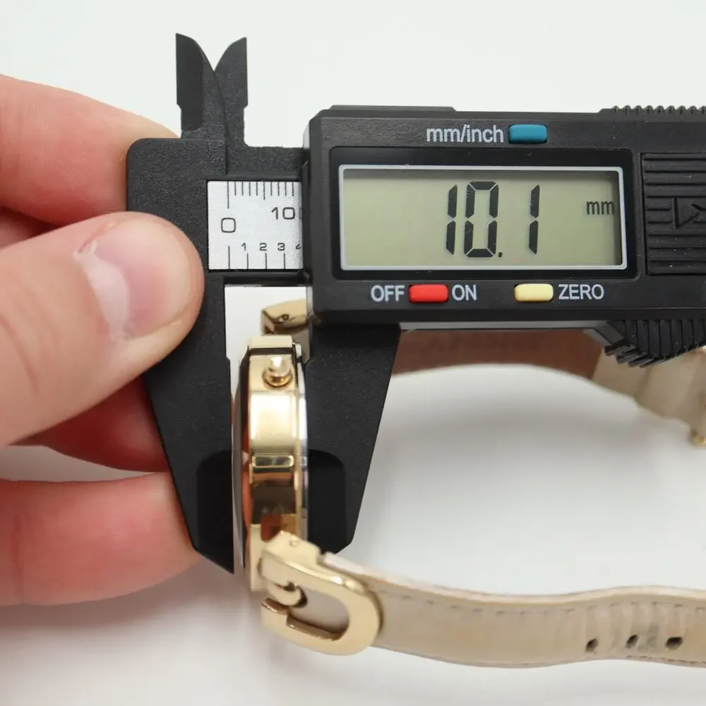 DKNY Womens Gold and Silver Tone Watch 36mm Leather Strap with New Battery